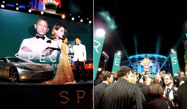 田窪さんが撮影した、映画「007」のワールドプレミアの模様