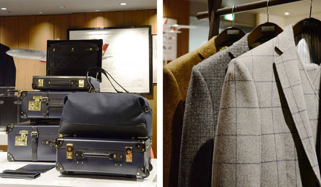 伊勢丹 新宿店でおこなわれた英国展（ブリティッシュウィーク）開催時のメンズ館レジデンスの展示。ハケット ロンドンやグローブ ・トロッターなど、英国所縁のブランドの上質なアイテムが並んだ