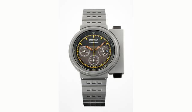 <strong>セイコー×ジウジアーロ・デザイン SCED035</strong><br />ケース｜ステンレススチール<br />直径｜41.8mm<br />厚さ｜10.8mm<br />ムーブメント｜クォーツ<br />機能｜クロノグラフ（1/5秒計測、60分積算計）。24時針<br />ブレスレット｜ステンレススチール<br />防水｜10気圧<br />限定数｜3000本<br />価格｜3万4560円