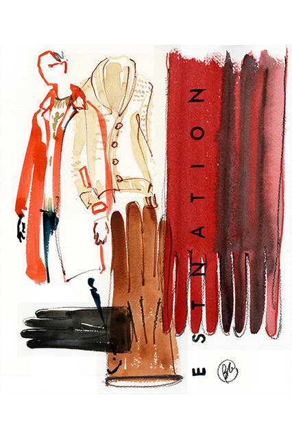 メンズアイテムを描いたグリッツォ氏のイラスト