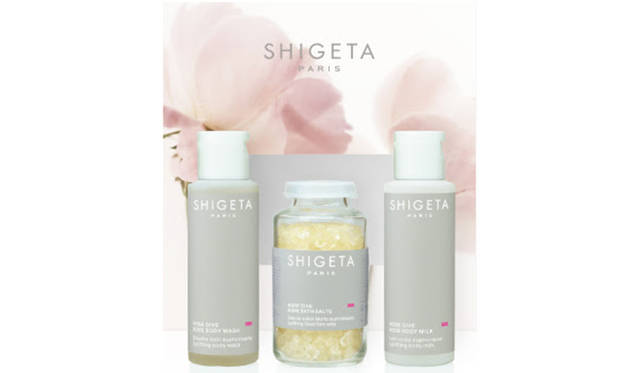 <strong>ローズハーベストキット</strong><br>価格|2500円(税抜)<br>内容|ローズダイブ ボディーウォッシュ 50mL、ローズダイブ バスソルト 50g、ローズダイブ ボディーミルク 50mL