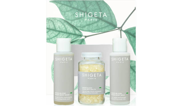 <strong>ワンダーフォレストキット</strong><br>価格|2500円(税抜)<br>内容|グリーンブルーム ボディーウォッシュ 50mL、グリーンブルーム バスソルト 50g、グリーンブルーム ボディーミルク 50mL