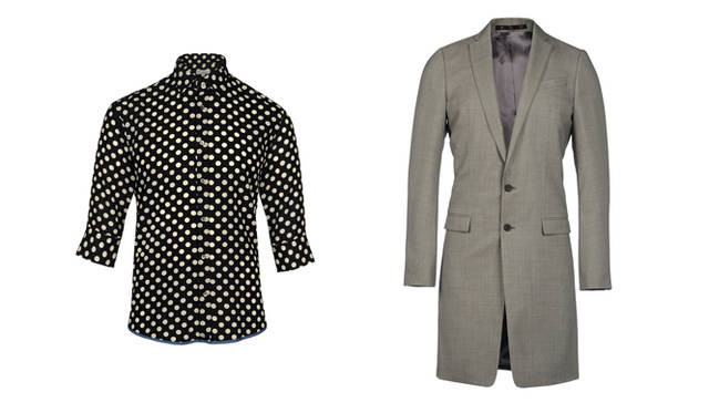 <strong>yoox.comでドメスティックブランドにフォーカス！</strong>　soe shirtsのシャツ（左）と、atoのロングジャケット