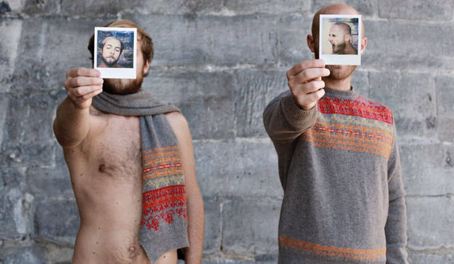 <strong>MONSIEUR LACENAIRE｜ムッシュー・ラスネール</strong>　2012-13年秋冬コレクション　右／フェアアイルニット2万1000円