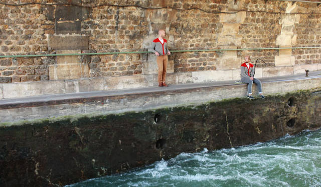 <strong>MONSIEUR LACENAIRE｜ムッシュー・ラスネール</strong>　2012-13年秋冬コレクション　カラーブロックカーディガン各2万4150円
