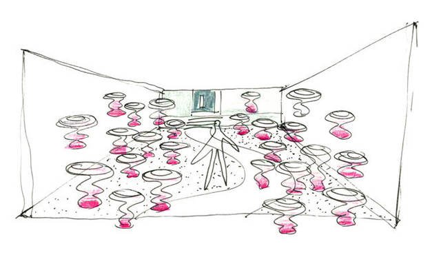 <strong>クラウディオ・コルッチ展</strong>　展示イメージのスケッチ