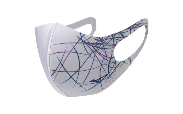 ミズノ　マウスカバー ライン柄（ホワイト）