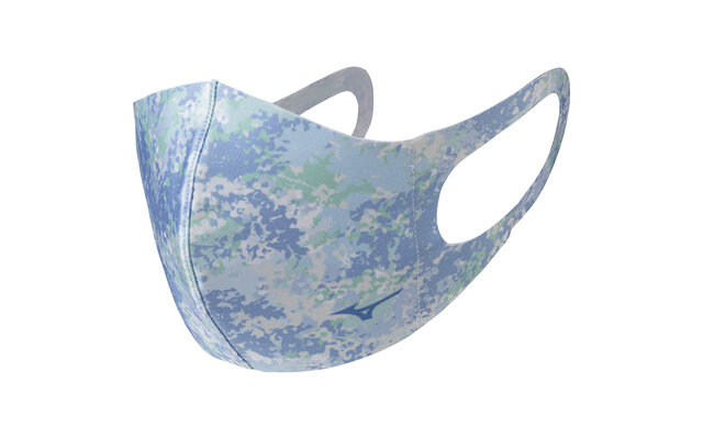 ミズノ　マウスカバー 花柄（ブルー）