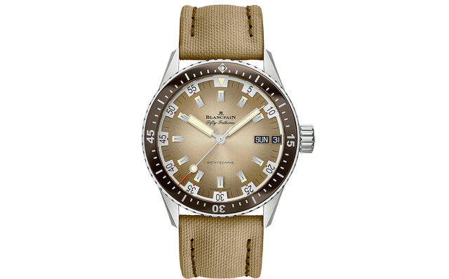 デザート(砂漠)カラーの「フィフティ ファゾムス バチスカーフ デイ・デイト」|BLANCPAIN デザート(砂漠)カラーの「フィフティ ファゾムス バチスカーフ デイ・デイト」|BLANCPAIN