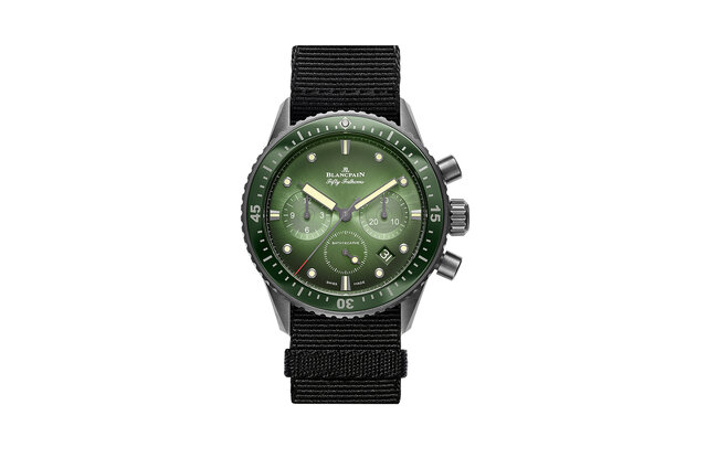 新色グリーンの「フィフティ ファゾムス バチスカーフ フライバック クロノグラフ」が登場｜BLANCPAIN