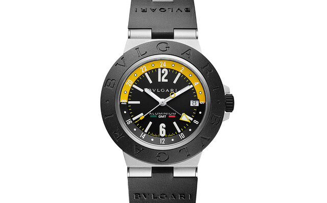 イエローのアクセントカラーが目を引く、定番「ブルガリ アルミニウム」の限定モデル｜BVLGARI