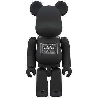 PORTER × BE@RBRICK BLACK/SILVER 100%