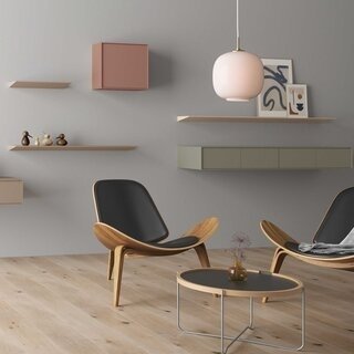 一枚の薄い板だけが浮かび上がるようなデザインの壁付け棚が新登場｜sanwacompany