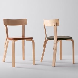 座面にレザーを張ったアアルトの「66 チェア」と「69 チェア」が新登場｜Artek 