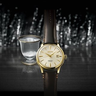 東京銀座の老舗バーが考案した黄金色に輝くカクテルレシピを艷やかな文字盤で表現｜SEIKO
