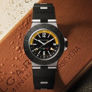 イエローのアクセントカラーが目を引く、定番「ブルガリ アルミニウム」の限定モデル｜BVLGARI