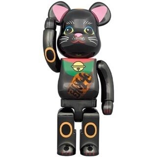 BE@RBRICK 招き猫 黒メッキ 発光 400％｜MEDICOM TOY