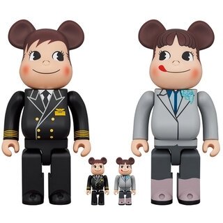 ＜ANAオリジナル＞BE@RBRICK for ANA CAPTAIN ポコちゃん & CA10代目 ペコちゃん 100％ & 400％ 4体セット｜MEDICOM TOY