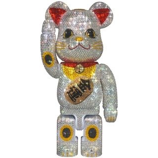 CRYSTAL DECORATE BE@RBRICK 招き猫 金運 400％｜MEDICOM TOY