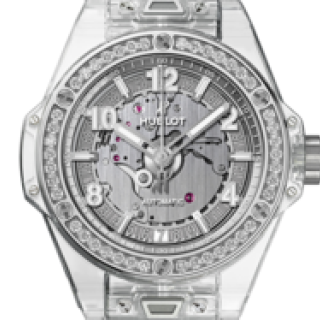 女性向けシースルーモデル「ビッグ・バン ワンクリック サファイア ダイヤモンド」｜HUBLOT
