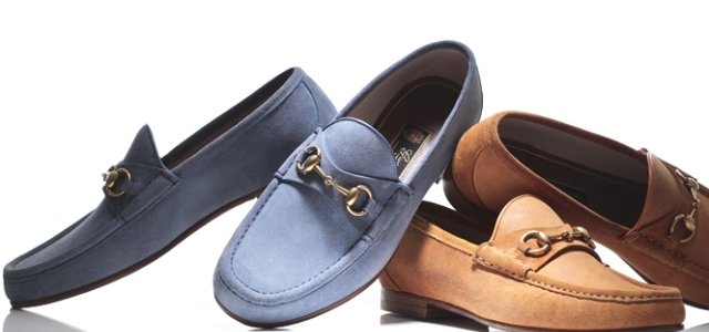 【売切】美品●1953コレクション 　GUCCI　グッチ　ホースビットローファー／シューズ　ブルー×ブラウン　5 1/2　イタリア製　箱付 GUCCI Horsebit Loafer Gucci 1953 Collection