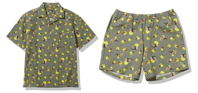 ノースフェイス　クライミングサマー　セットアップ　アロハ　パンツ ザ・ノース・フェイスから、あの名作テントを描いたアロハ柄