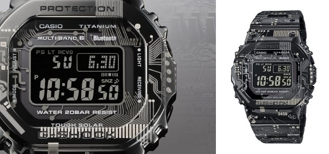 初代G-SHOCKをフルメタル化した「GMW-B5000」シリーズから、チタン合金