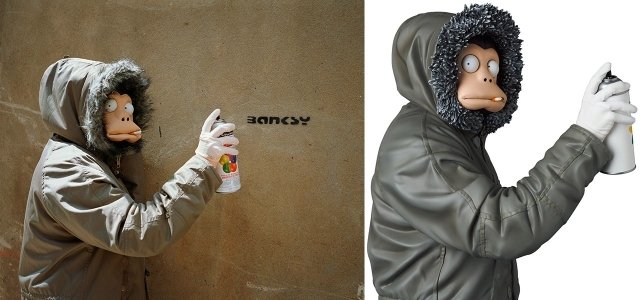 バンクシーを撮影した有名なショットがスタチュー化 James Pfaff