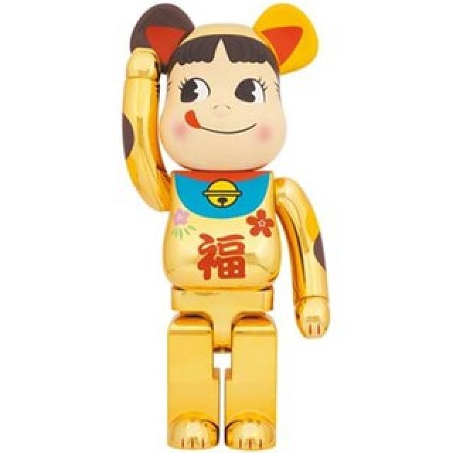 BE@RBRICK 招き猫 ペコちゃん 福 金メッキ 1000%