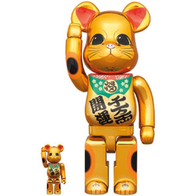 BE@RBRICK 招き猫 開運・千万両 金メッキ 100％ & 400％｜MEDICOM TOY