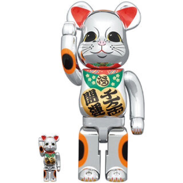 BE@RBRICK 招き猫 開運・千万両 銀メッキ 100% & 400%|MEDICOM TOY