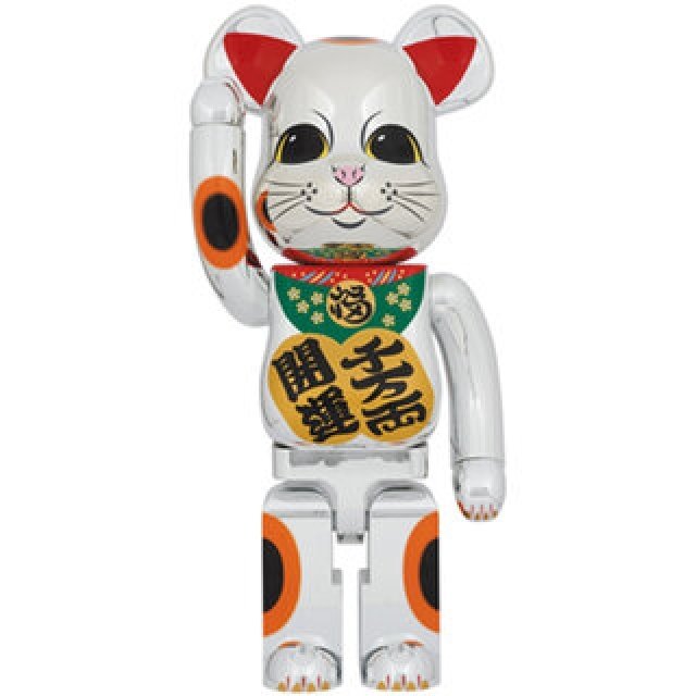BE@RBRICK 招き猫 開運・千万両 銀メッキ 1000%|MEDICOM TOY