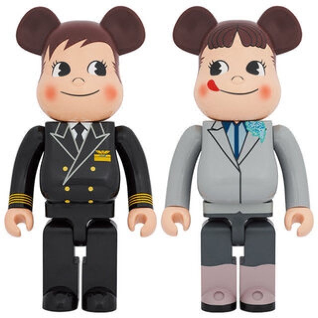 ＜ANAオリジナル＞BE@RBRICK for ANA CAPTAIN ポコちゃん & CA10代目 ペコちゃん 1000％ 2体セット｜MEDICOM TOY