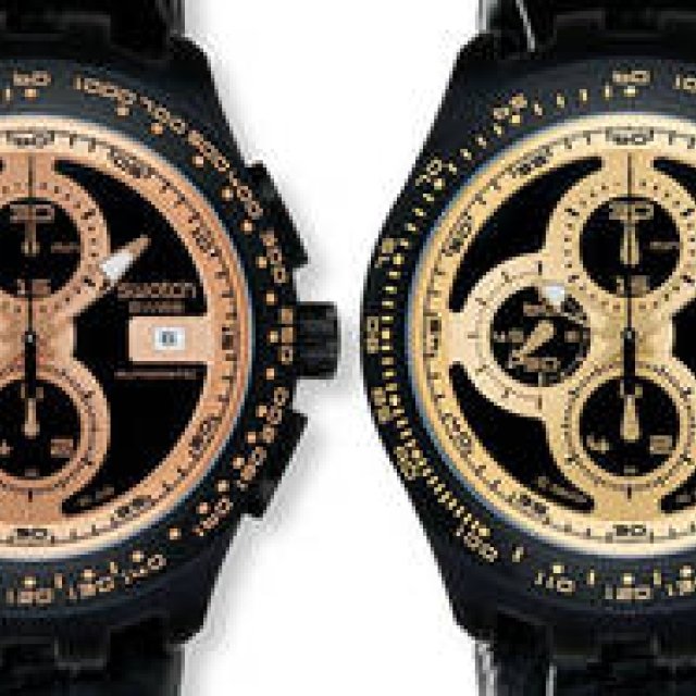 SWATCH｜クロノ オートマチック コレクション ゴールド SVGB402 SVGB401