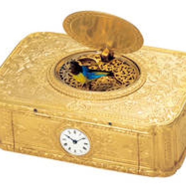 Patek Philippe｜小型時計がはめ込まれた小鳥がさえずるオルゴール