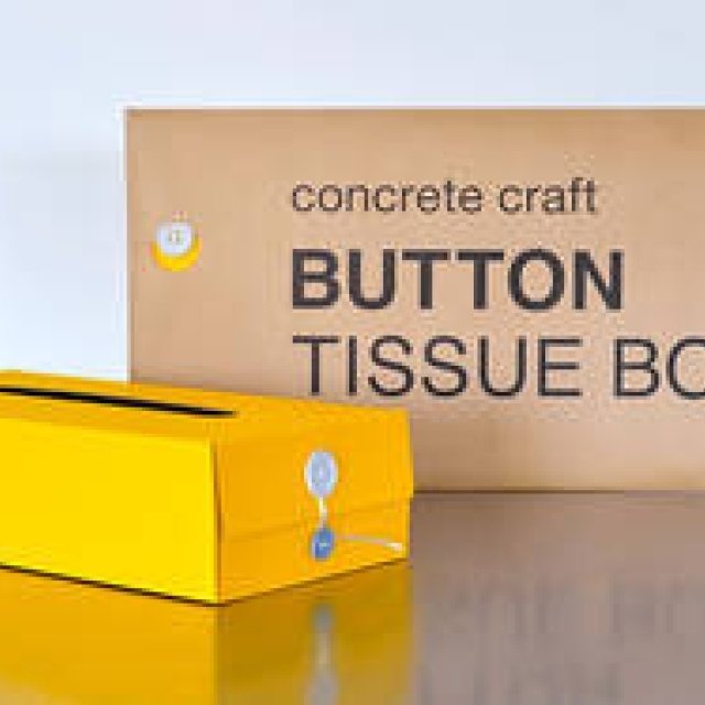 人気商品「ボタンティッシュボックス」に新色のイエロー登場 ｜concrete craft