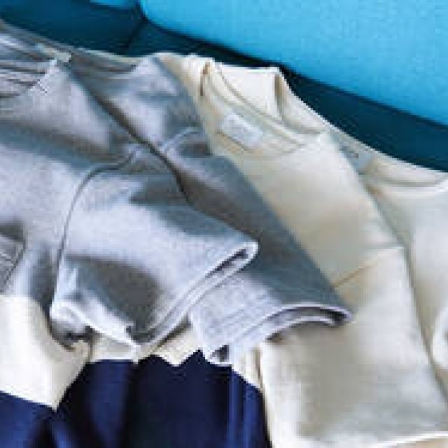 春夏にぴったりのボーダー生地。心地良いTシャツとスモールブランケット｜FLISTFIA