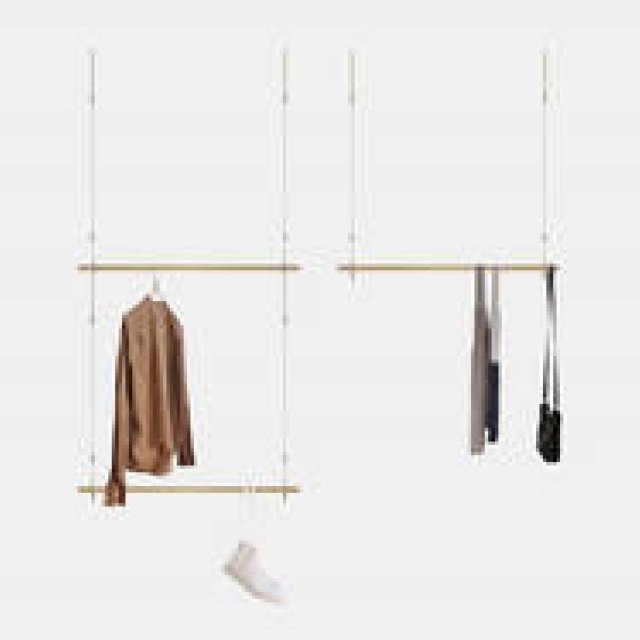 1本の棒と2本のロープで構成されたハンギングラック｜Chamber Orchestra ギャラリー