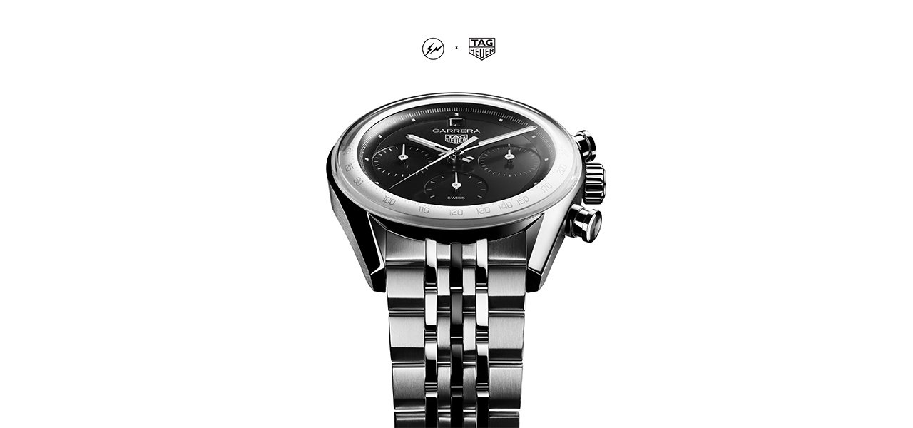 「タグ・ホイヤー カレラ クロノグラフ」がフラグメント デザインに染まる