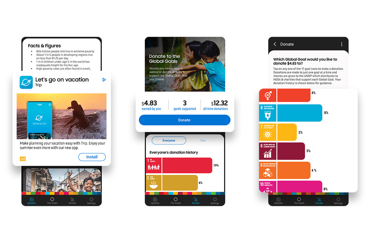 Galaxyのスマートフォン用SDGsアプリ「THE GLOBAL GOALS」