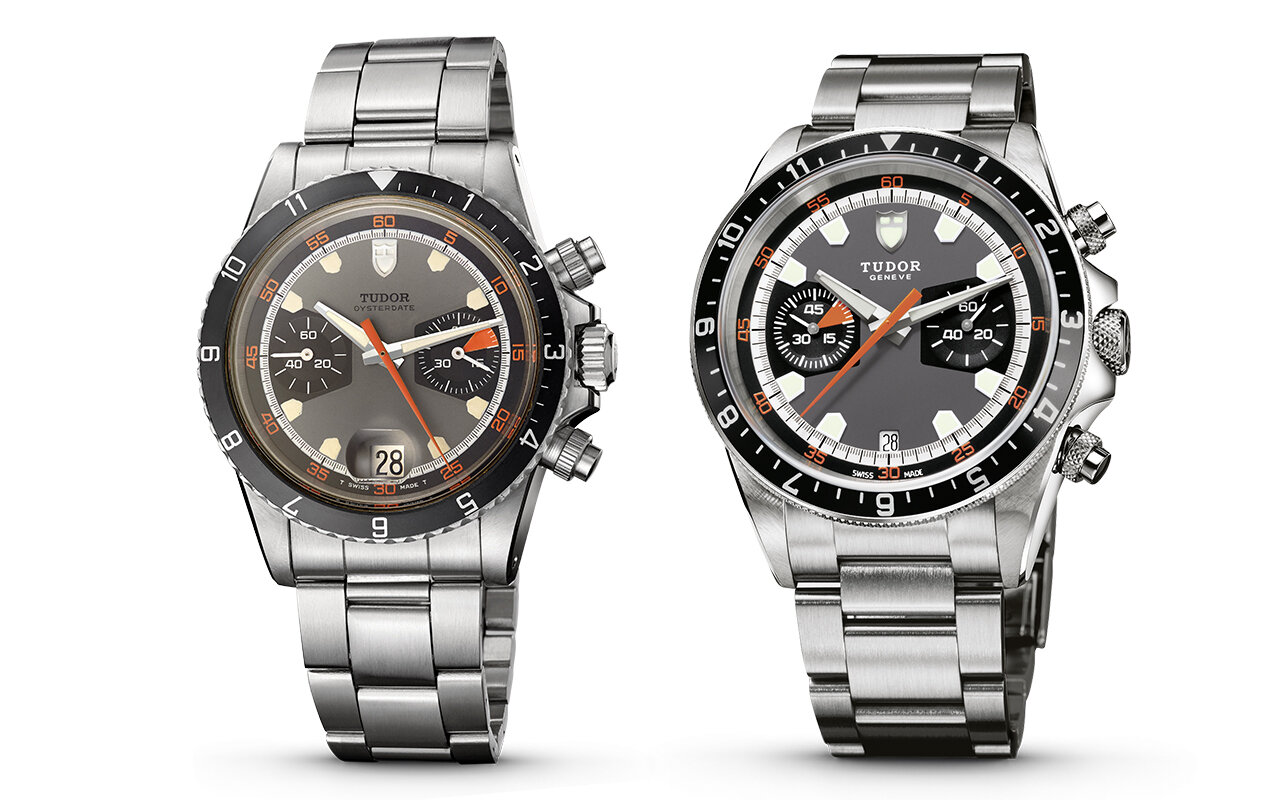 TUDOR 1970年リリースのRef.7033(左)と、2010年に復刻されたRef.70330N（右）