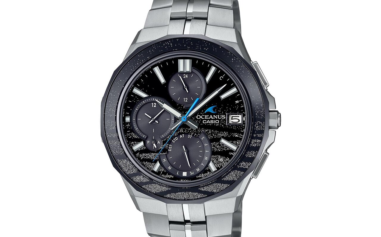 プラチナ粉の蒔絵で水のきらめきを表現したオシアナス限定モデル|CASIO