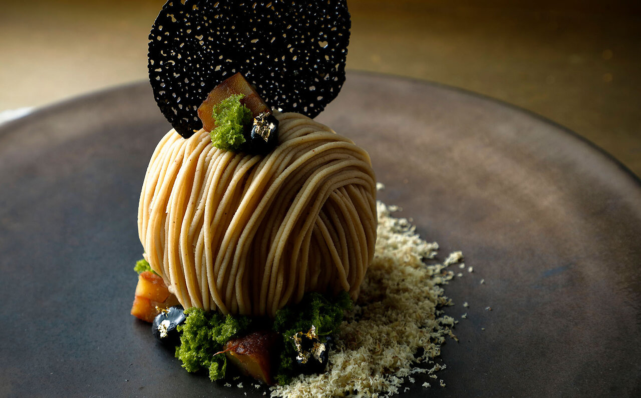 アマン京都のザ・リビング パビリオン by アマンで秋の味覚を贅沢に楽しむ　「丹波栗のモンブラン」｜AMAN KYOTO