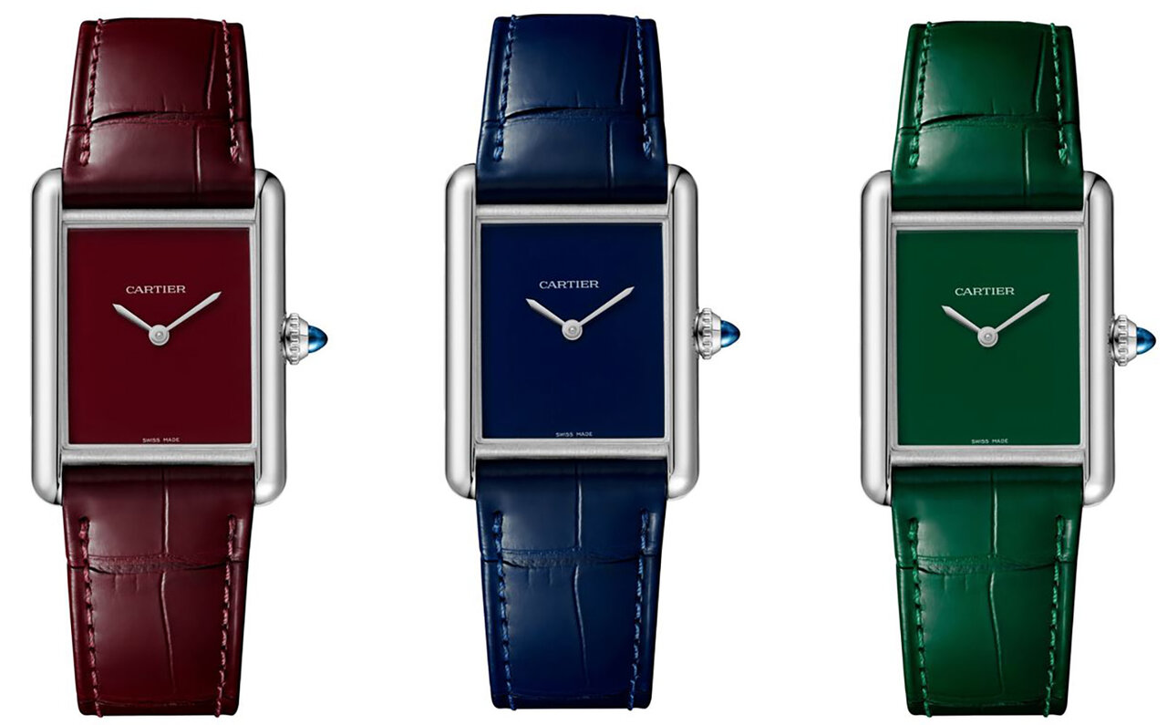 メゾンの伝説的な「タンク マスト」「タンク ルイ カルティエ」に誕生した、鮮やかなカラーダイアル全5機種｜CARTIER