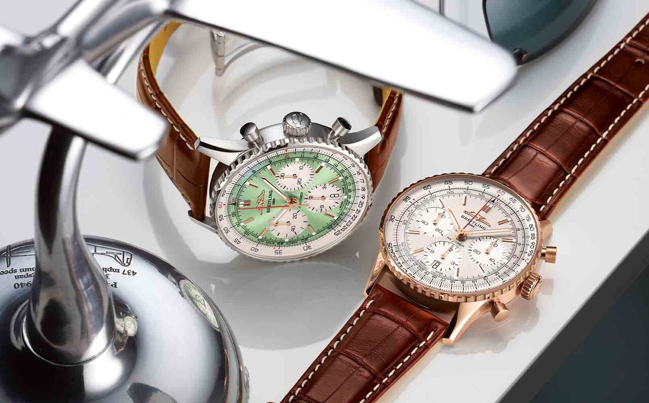2022年「ナビタイマー」が豊富なサイズと大胆なカラー展開で大幅刷新｜BREITLING