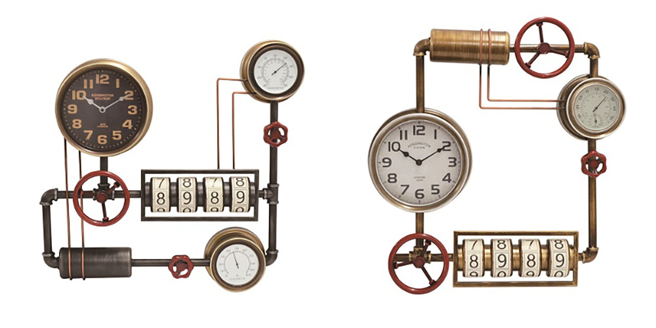 スチームパンクの世界観を表現。蒸気機関を彷彿させるウォールクロック｜DESIGN