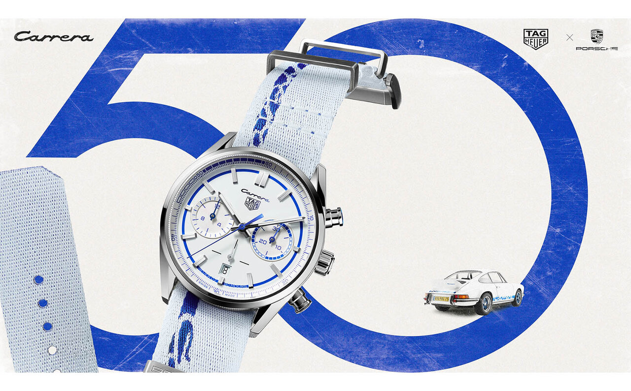 ケースサイドに“Carrera”ロゴ。車体全体をキャンバスにするスポーツカーのデザインコードを踏襲|TAG HEUER