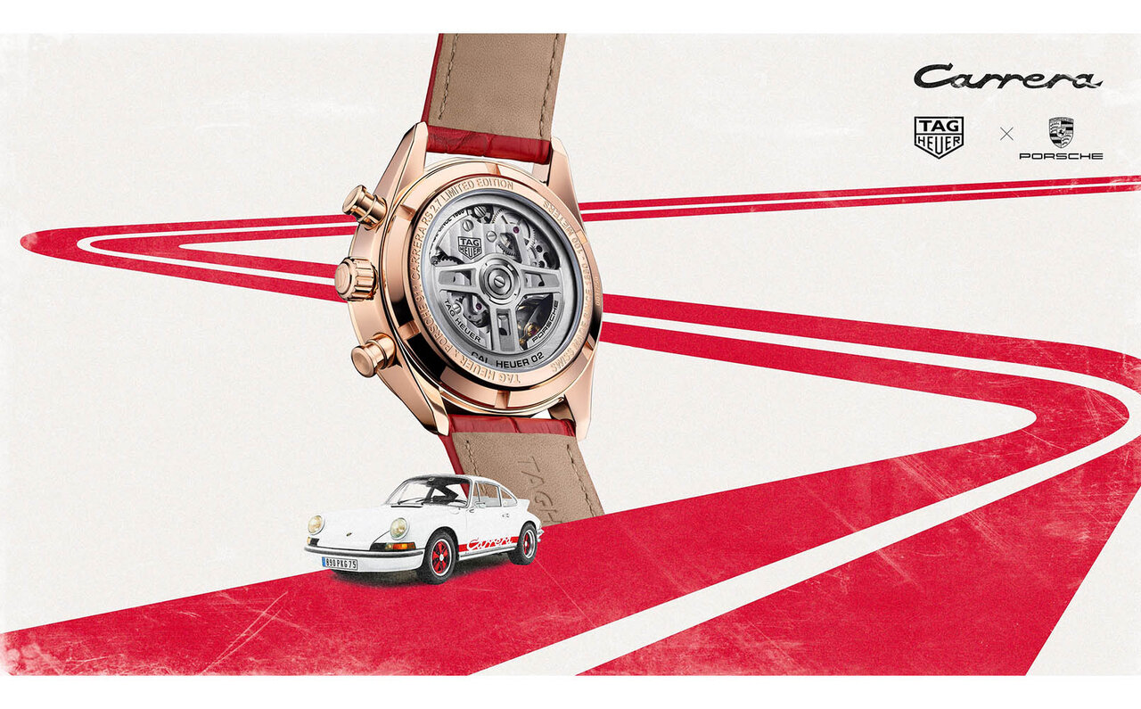 ケースサイドに“Carrera”ロゴ。車体全体をキャンバスにするスポーツカーのデザインコードを踏襲|TAG HEUER