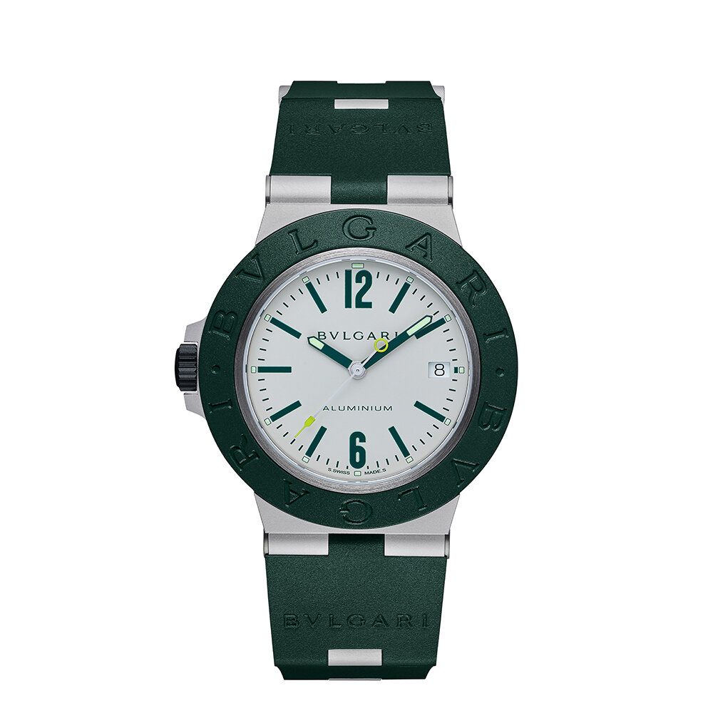 世界限定800本。テニス好き向けにグリーンカラーの「ブルガリ アルミニウム」新モデルが登場｜BVLGARI