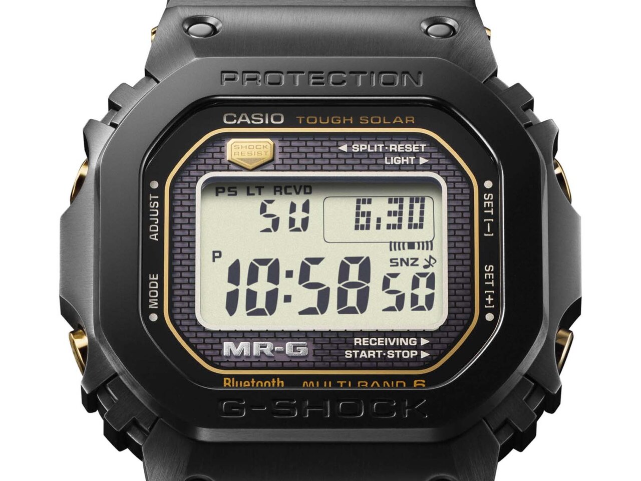 “G-SHOCK”最上位シリーズ最新作！　装着性の良いラバー製ストラップ採用の角型フォルム「MRG-B5000R」｜G-SHOCK